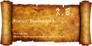 Kurcz Bernadett névjegykártya